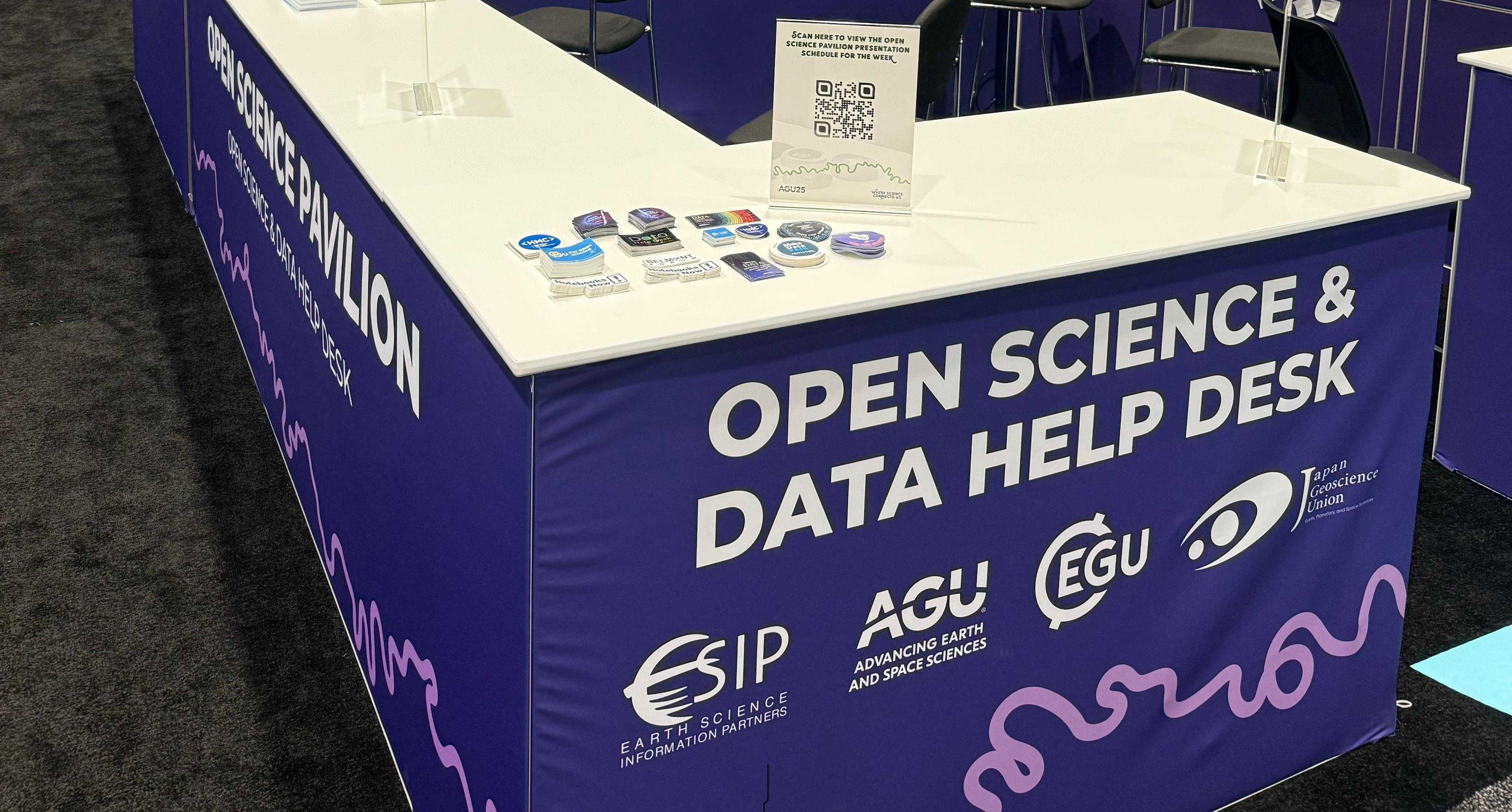 Data Help Desk booth at AGU Connects 2025