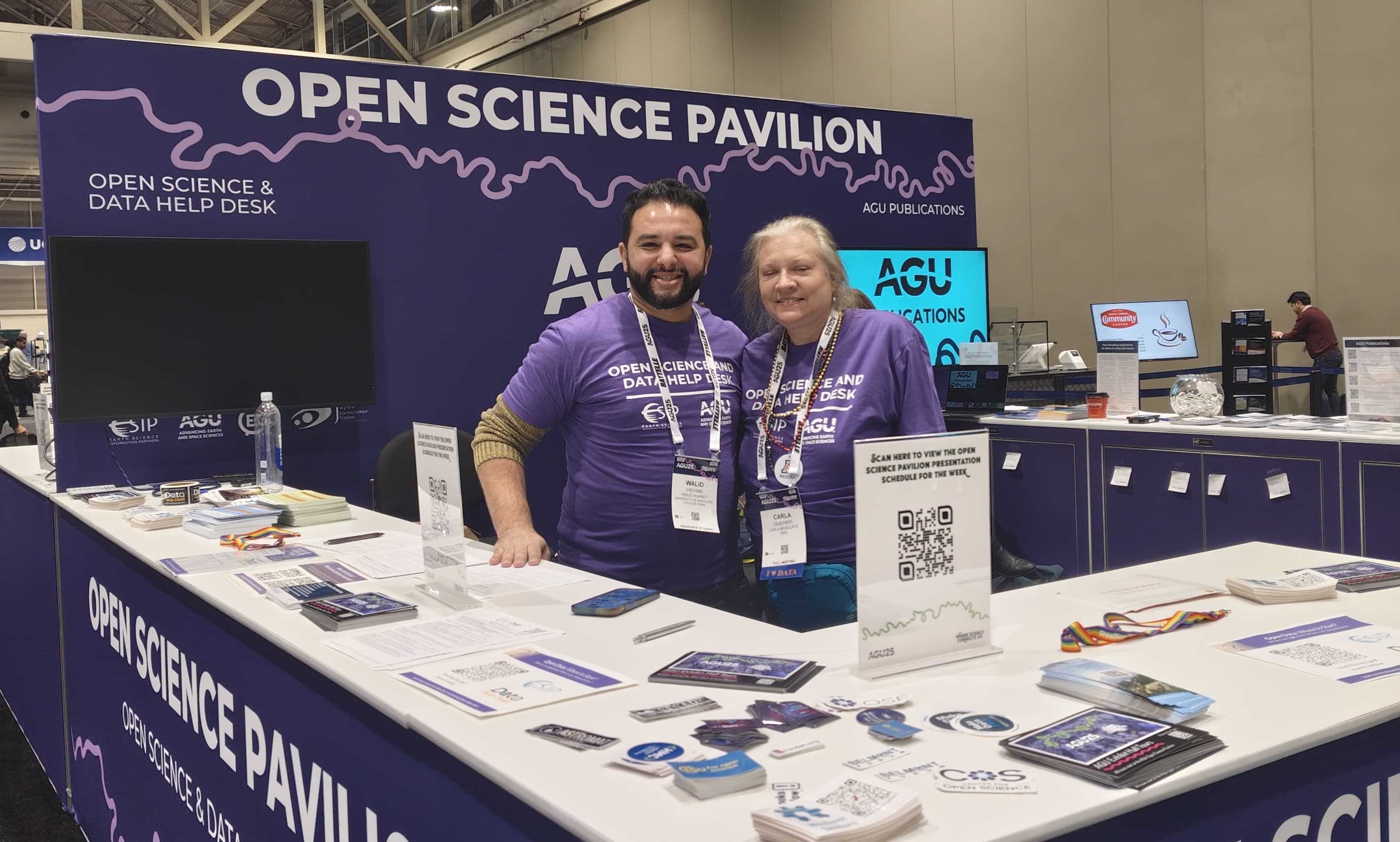 Data Help Desk booth at AGU 2025