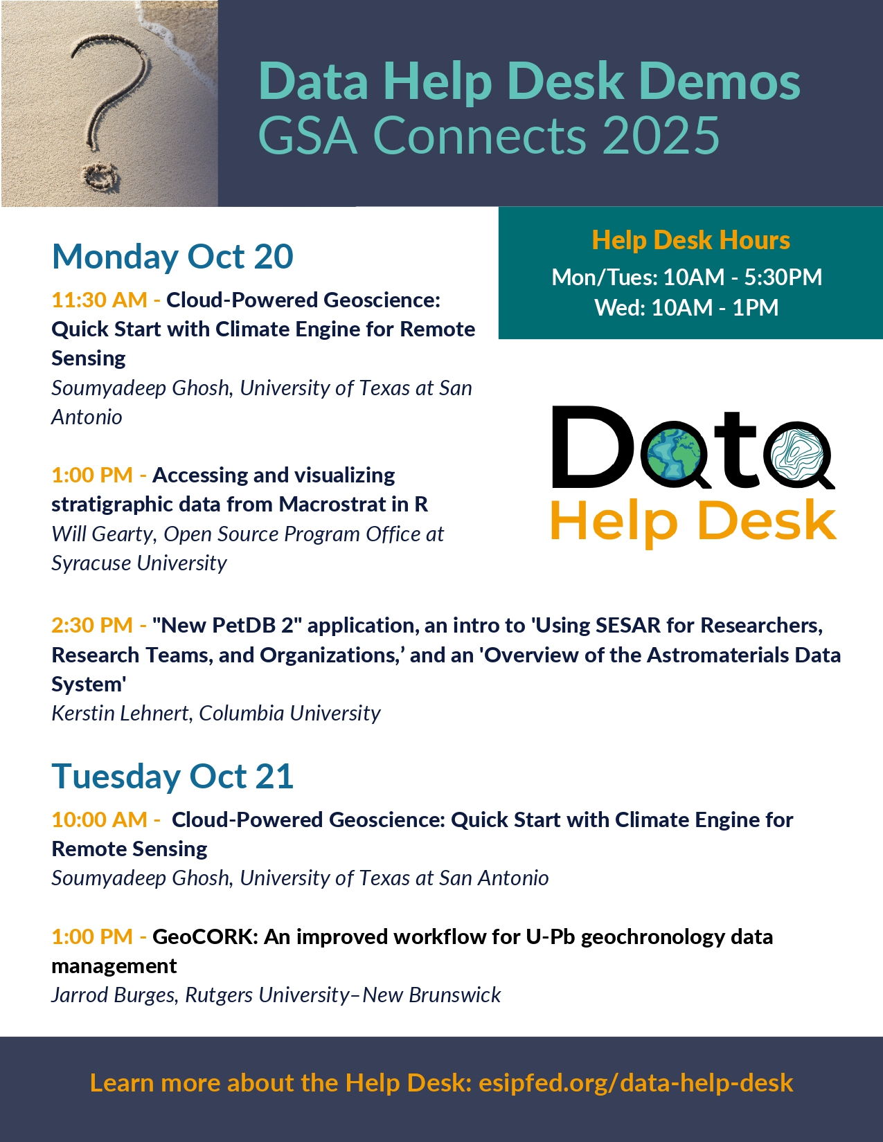 Data Help Desk GSA 2025 Demo Schedule