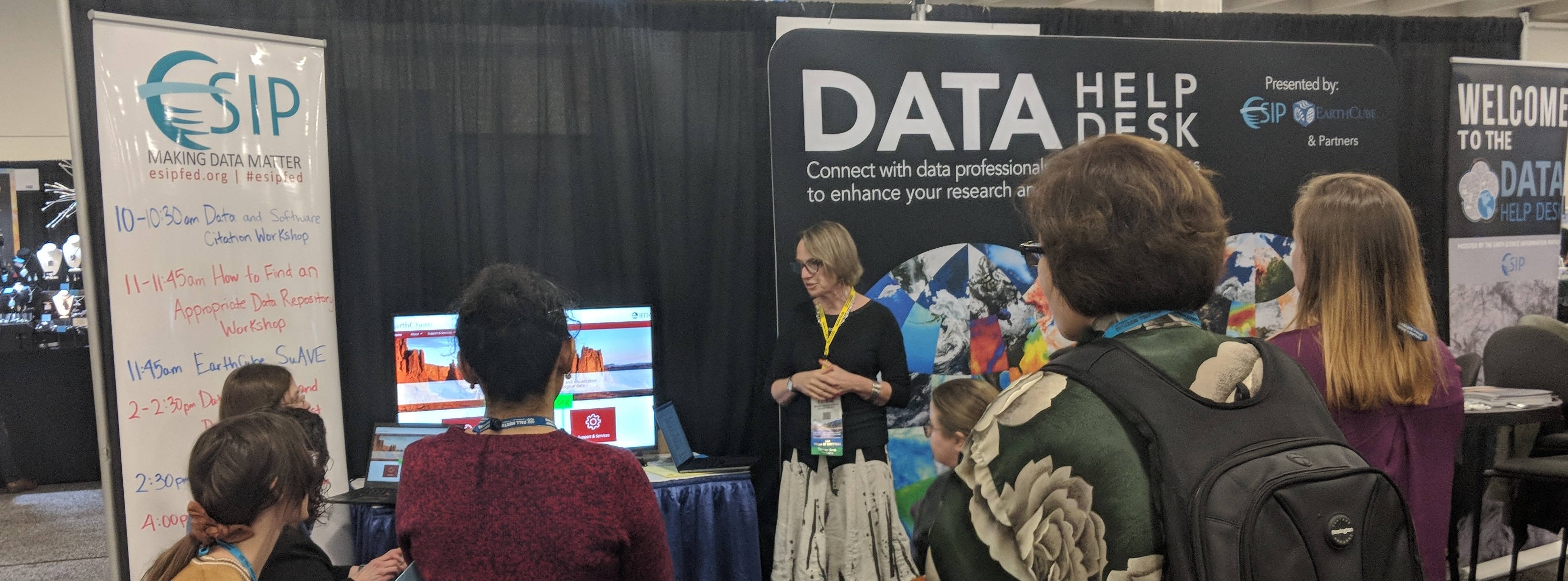 People at a Data Help Desk presentation