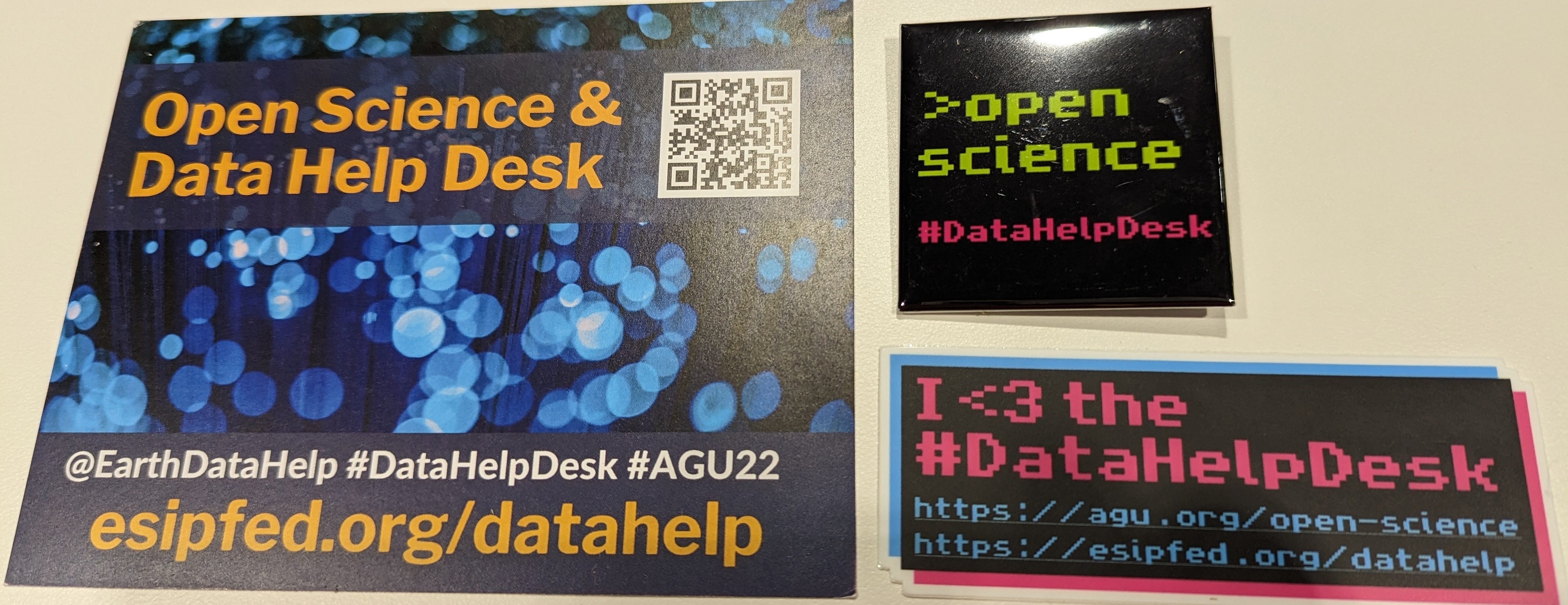Data Help Desk stickers and signage